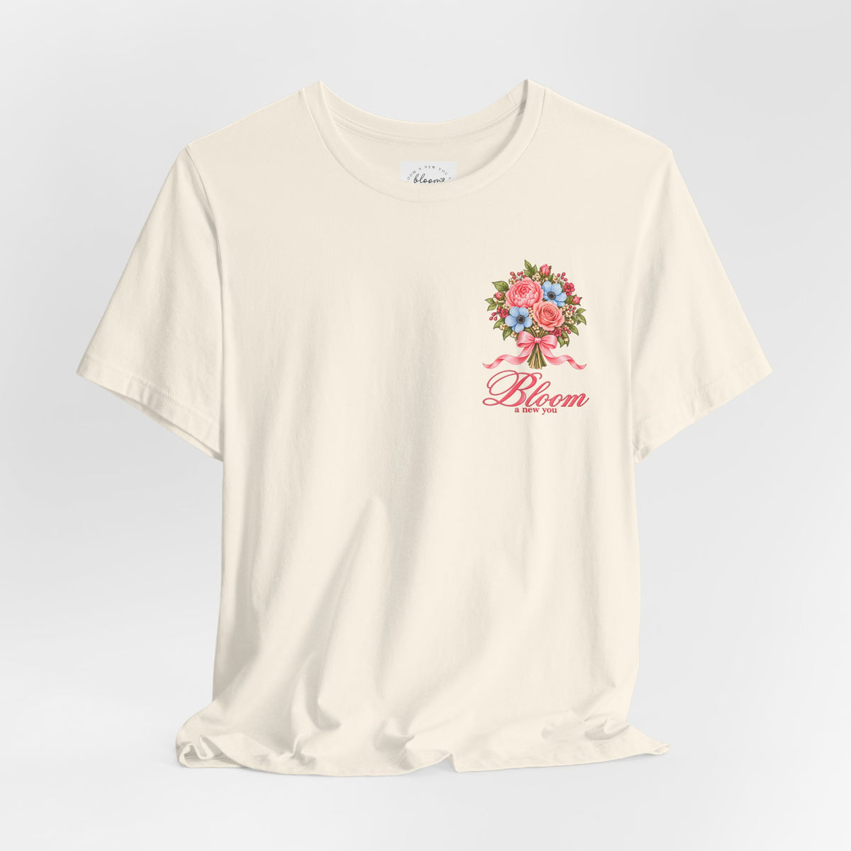 Grow Through What You Go Through — Floral & Bow T-Shirt