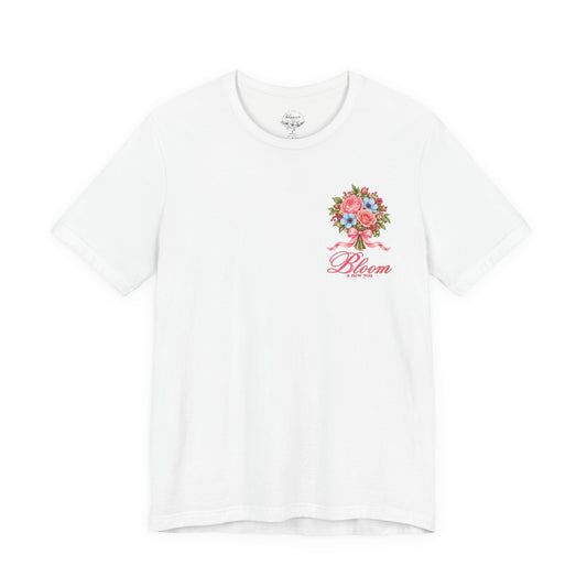 Grow Through What You Go Through — Floral & Bow T-Shirt