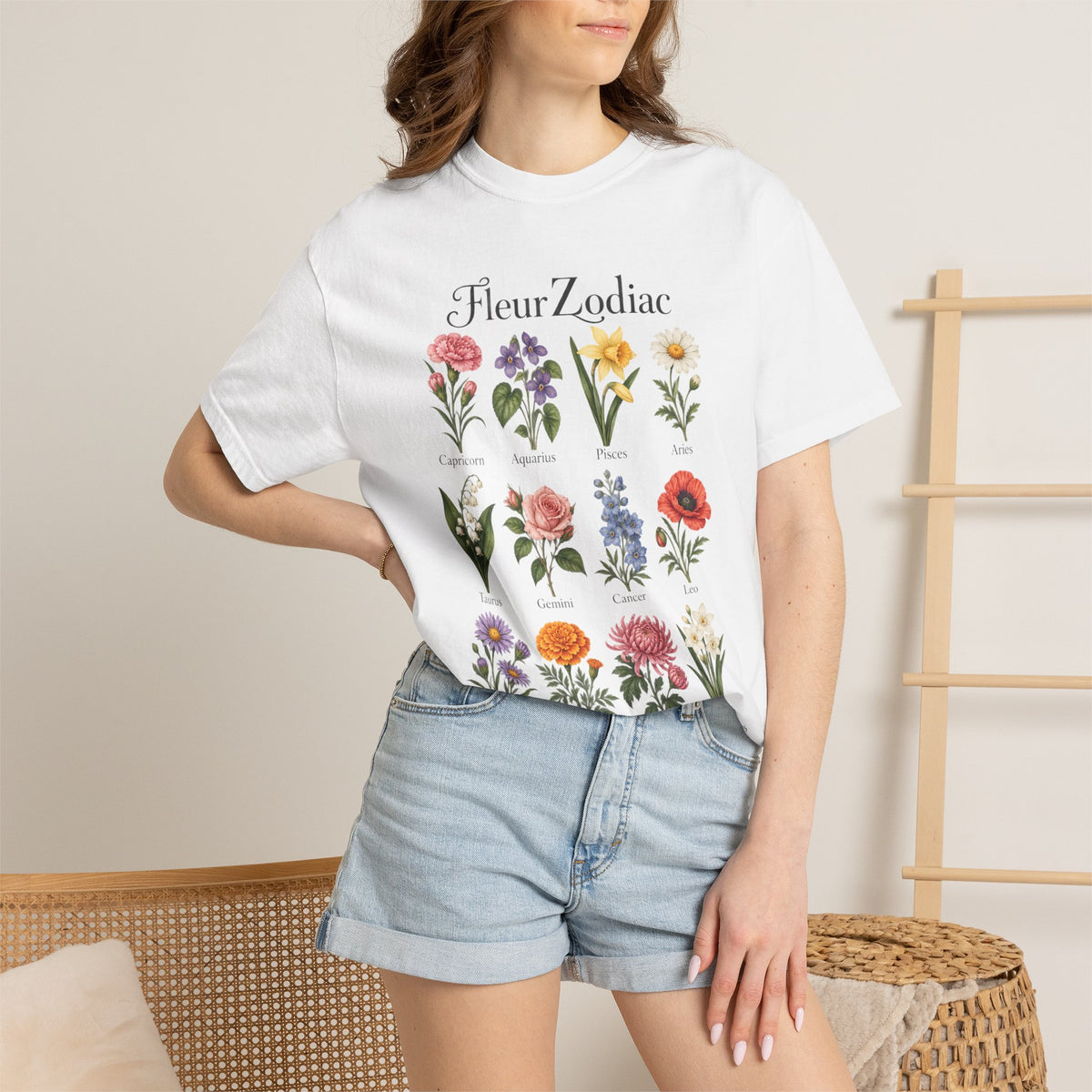 Fleur Zodiac —Comfort Colors Tee