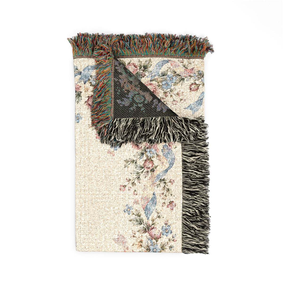 Floral Border Woven Blanket