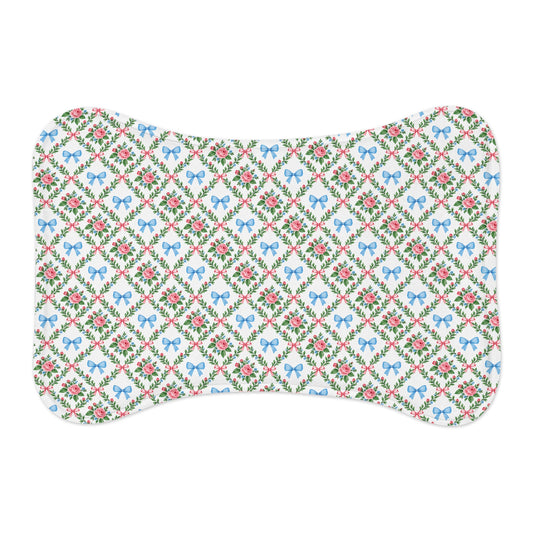 Bows in Bloom Bone-Shaped Pet Feeding Mat