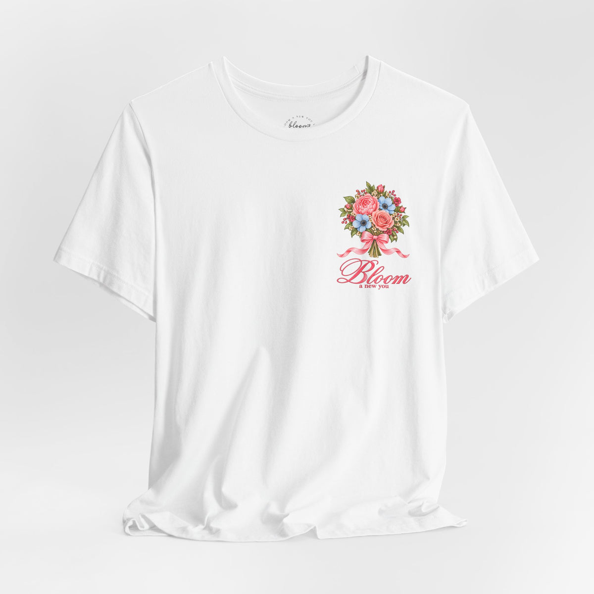 Grow Through What You Go Through — Floral & Bow T-Shirt