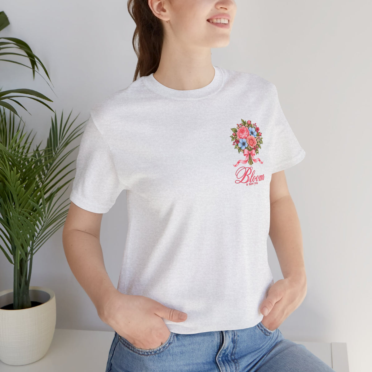 Grow Through What You Go Through — Floral & Bow T-Shirt