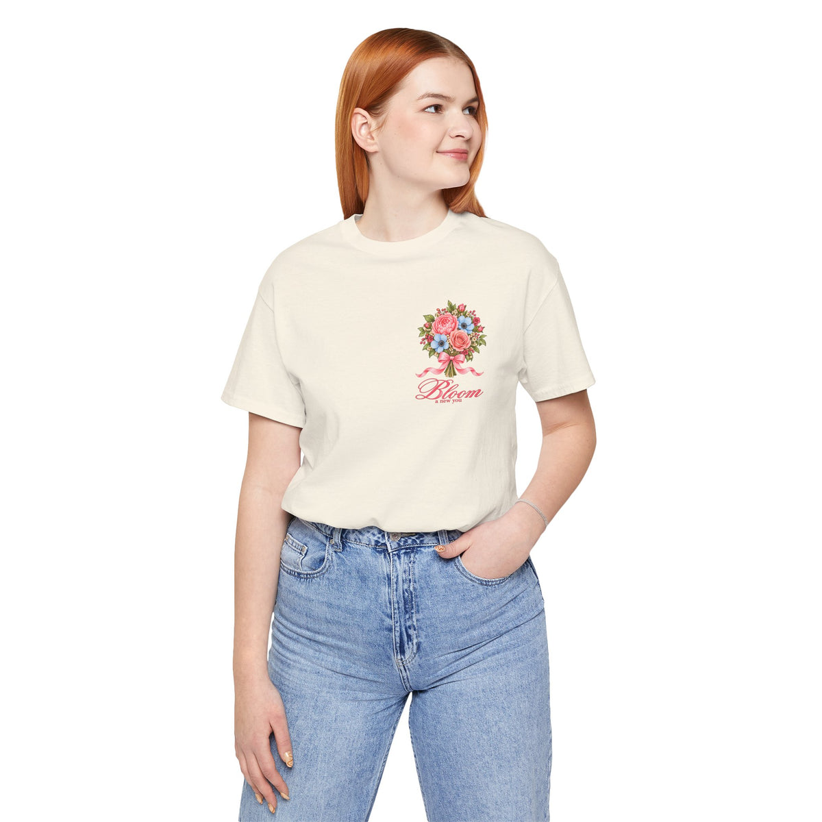 Grow Through What You Go Through — Floral & Bow T-Shirt