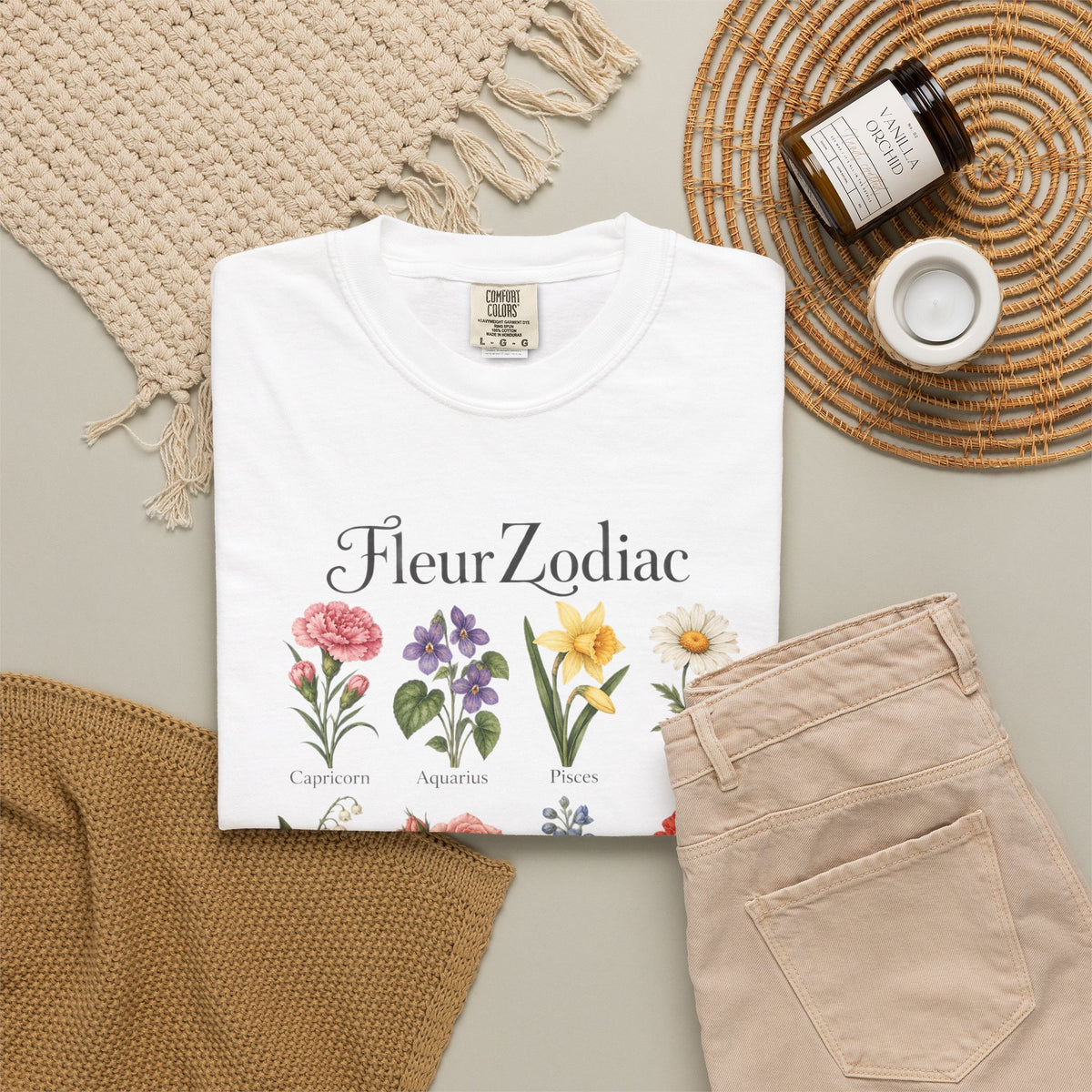 Fleur Zodiac —Comfort Colors Tee
