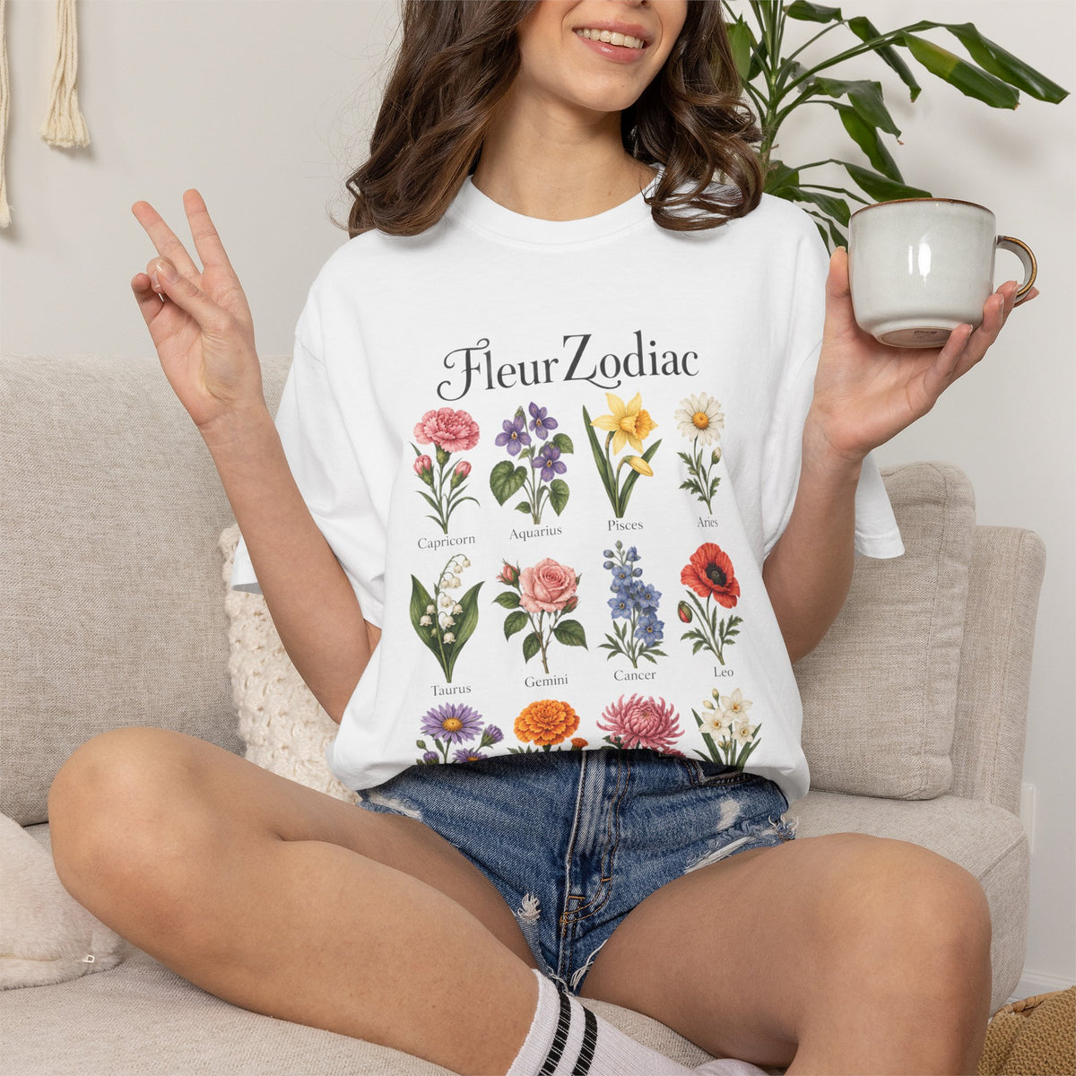 Fleur Zodiac —Comfort Colors Tee