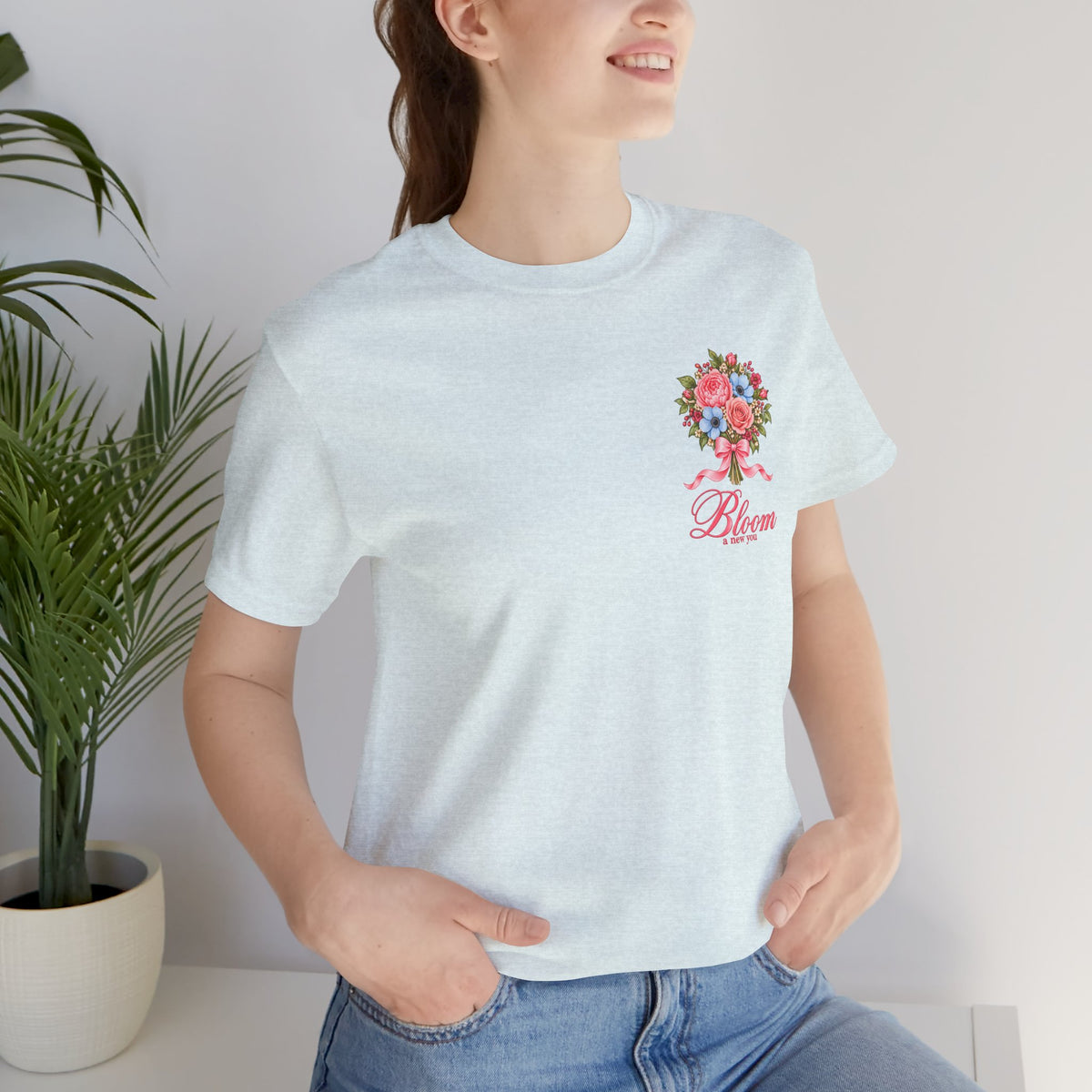 Grow Through What You Go Through — Floral & Bow T-Shirt