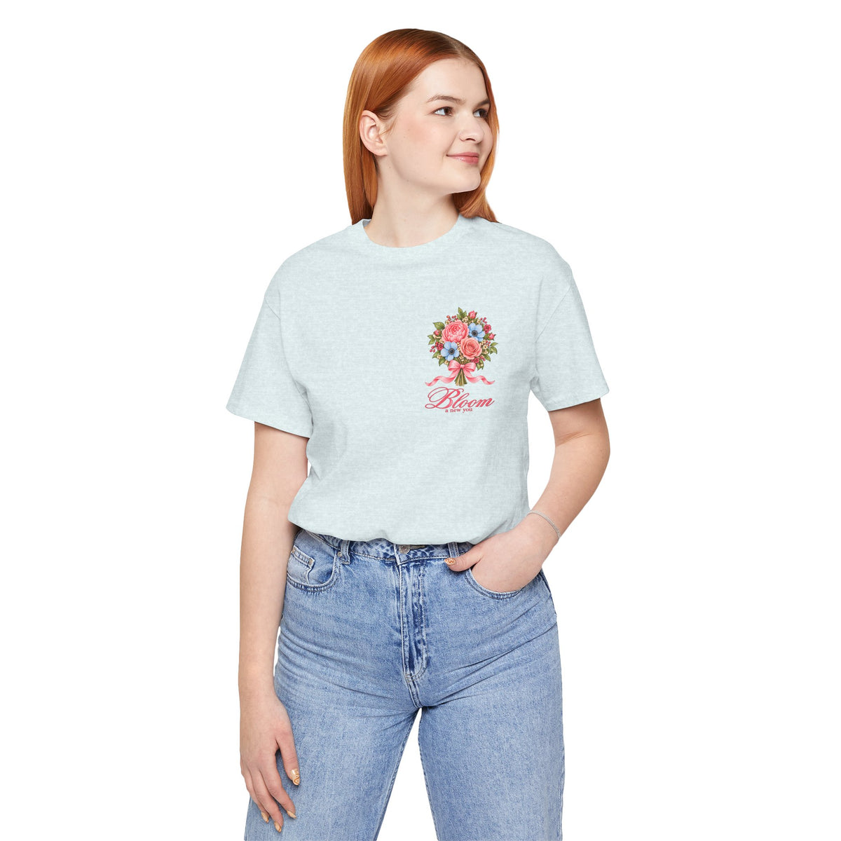 Grow Through What You Go Through — Floral & Bow T-Shirt