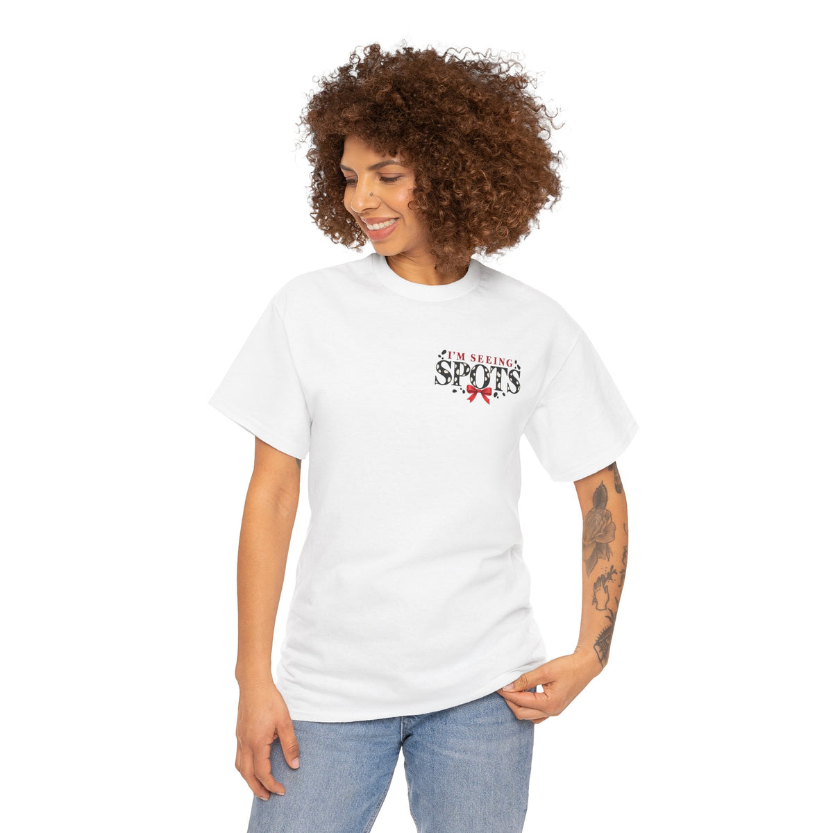 The Seeing Spots Tee — Classic Red Bow