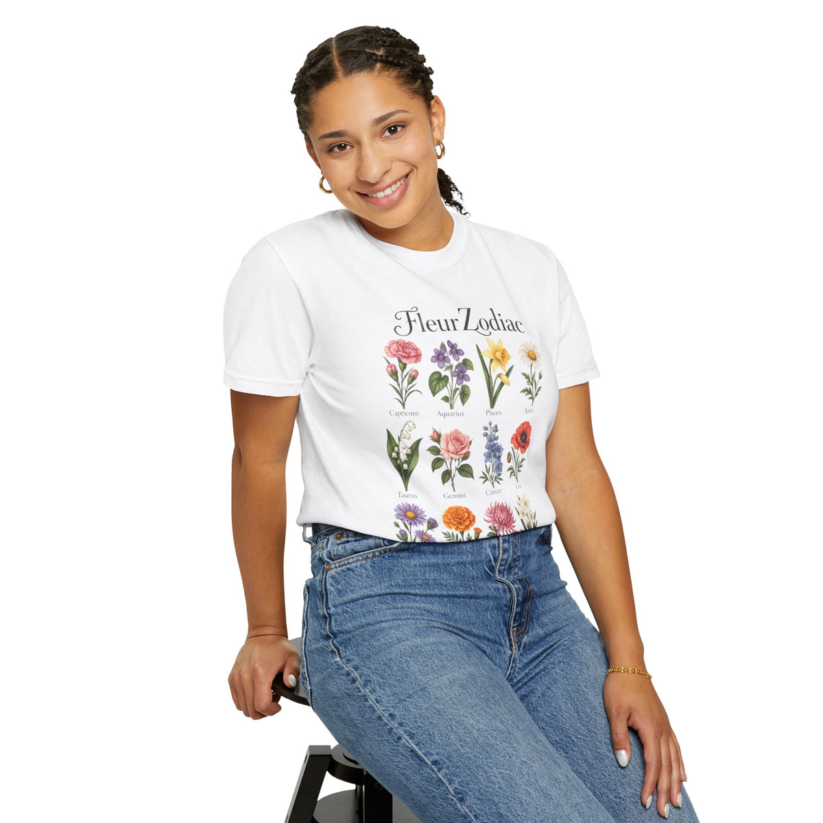 Fleur Zodiac —Comfort Colors Tee