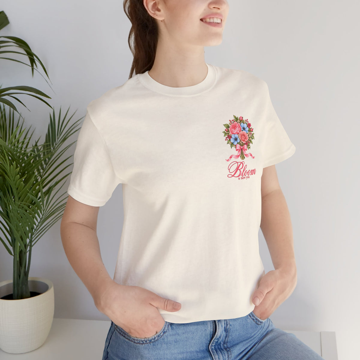 Grow Through What You Go Through — Floral & Bow T-Shirt