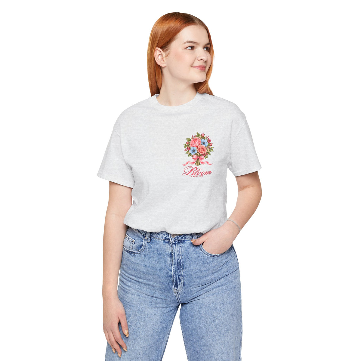Grow Through What You Go Through — Floral & Bow T-Shirt