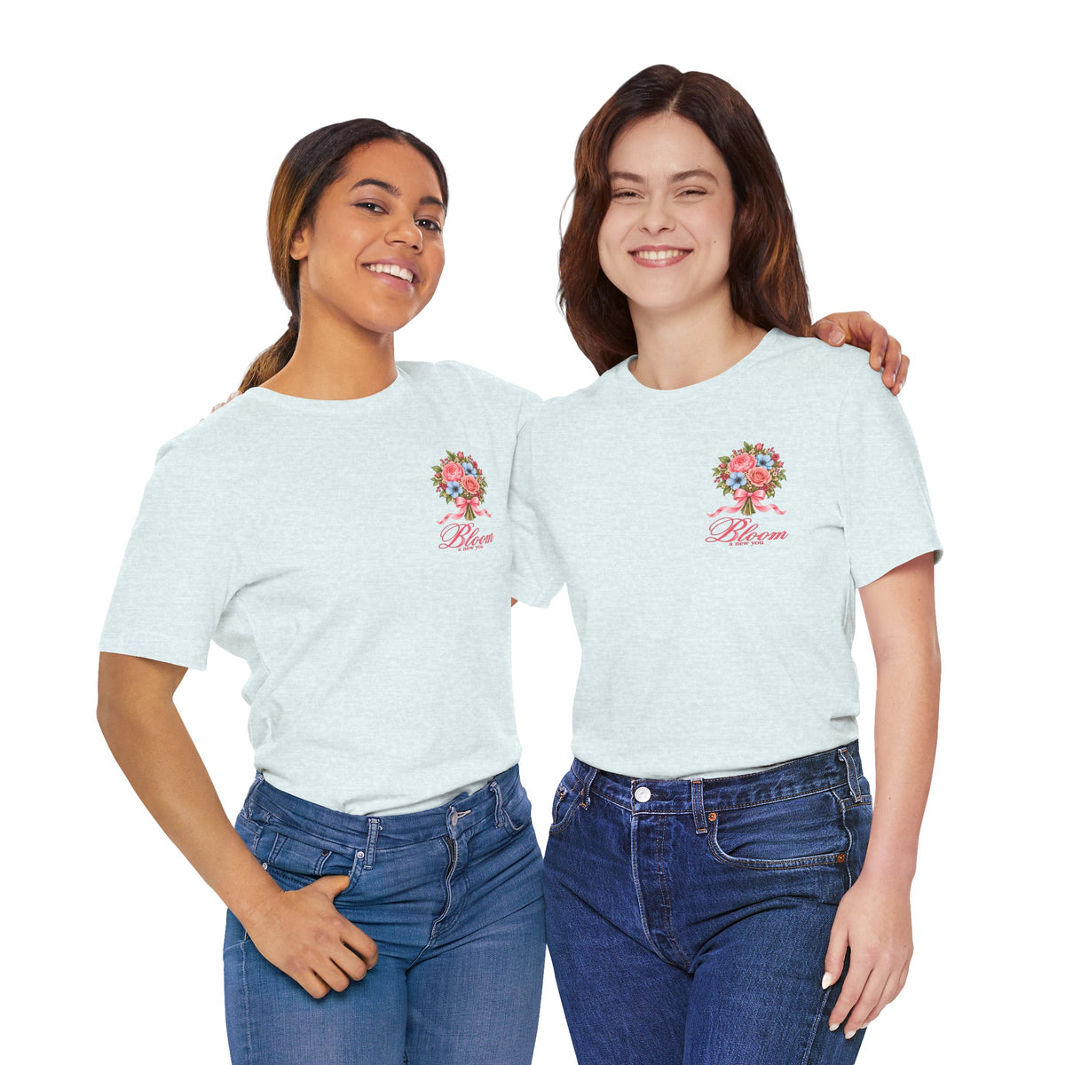Grow Through What You Go Through — Floral & Bow T-Shirt