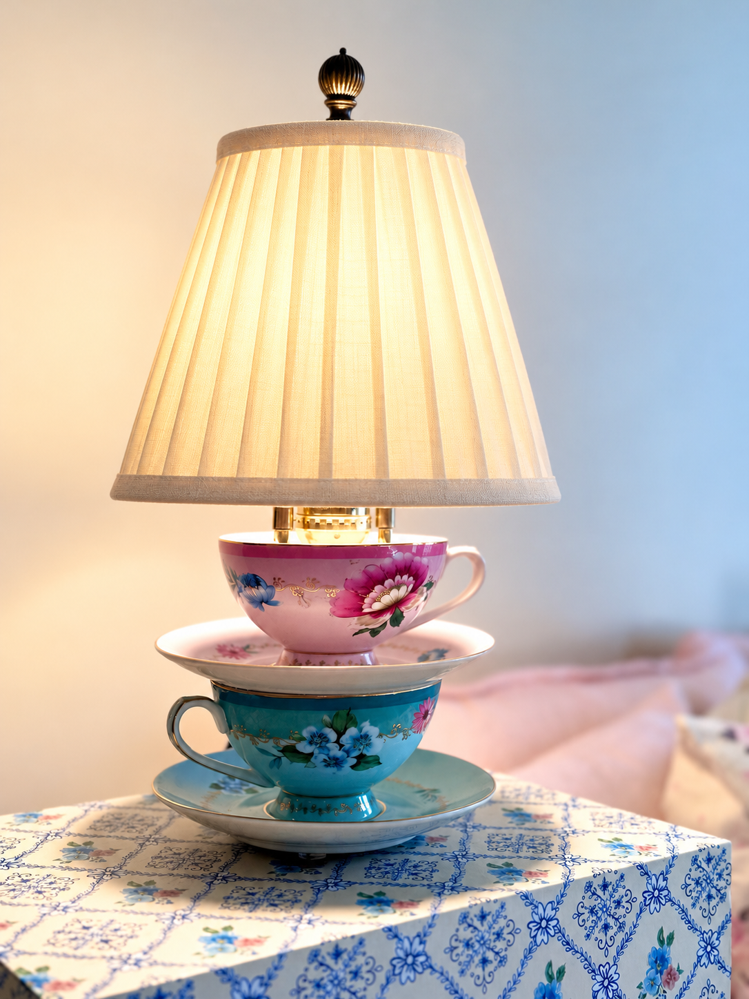 Tea in Bloom — Handmade Floral Teacup Lamp