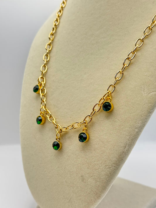 Moments in Color Emerald Charm Necklace