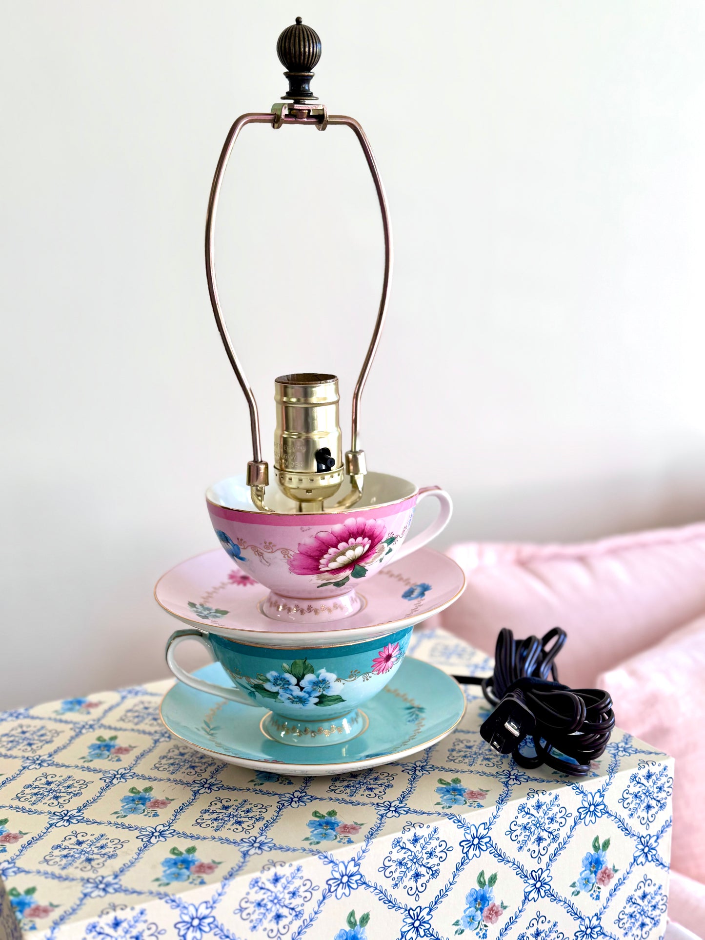 Tea in Bloom — Handmade Floral Teacup Lamp