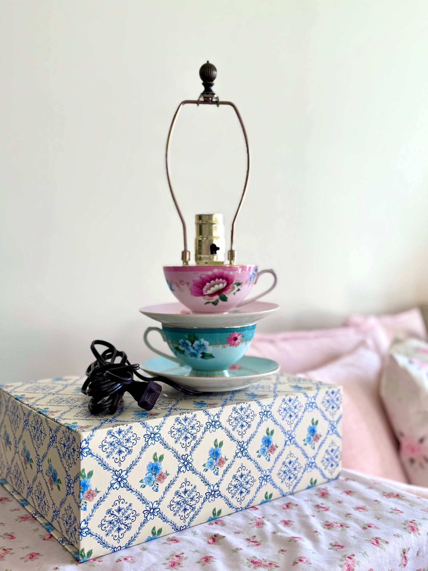 Tea in Bloom — Handmade Floral Teacup Lamp