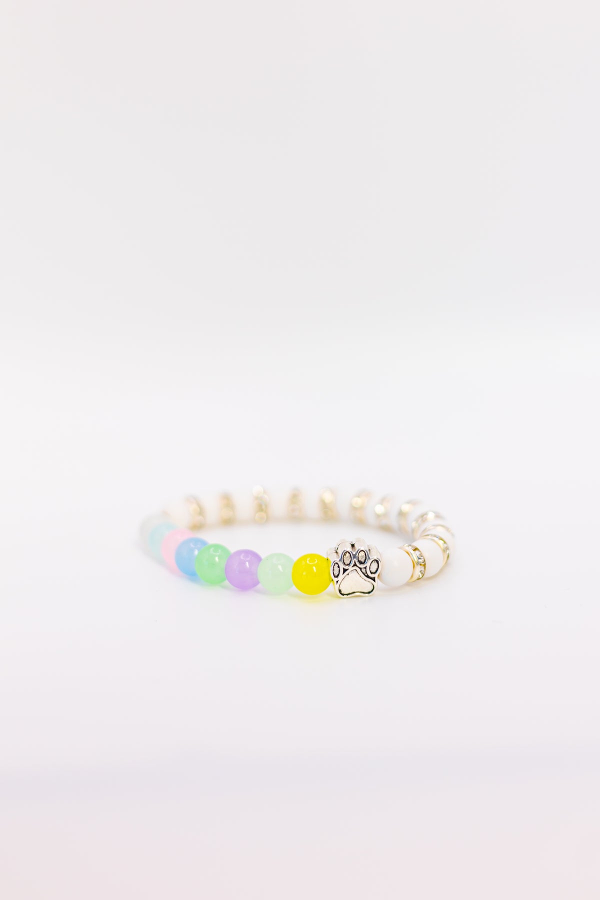 Pastel Paw Guardian (Pastel Rainbow Beads)