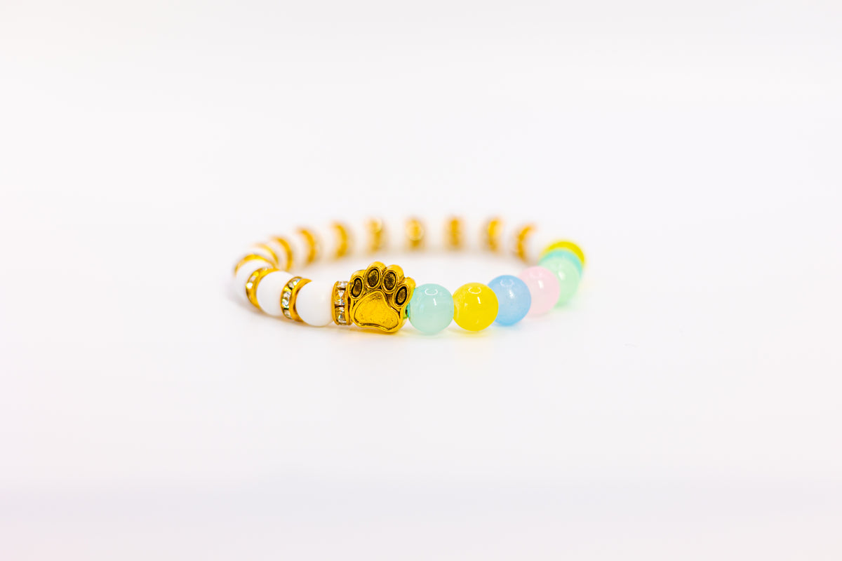 Pastel Paw Guardian (Pastel Rainbow Beads)