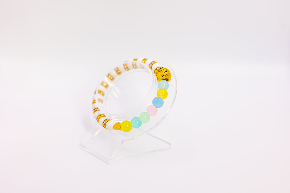 Pastel Paw Guardian (Pastel Rainbow Beads)